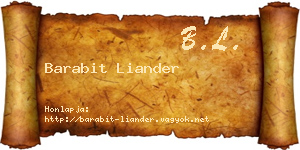 Barabit Liander névjegykártya